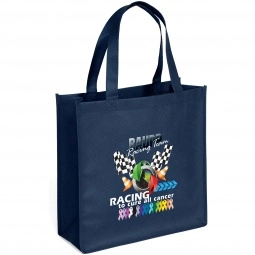 Navy Full Color Custom Non-Woven Shopper Tote Bag