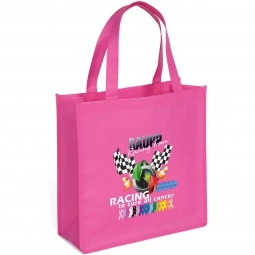 Pink Full Color Custom Non-Woven Shopper Tote Bag