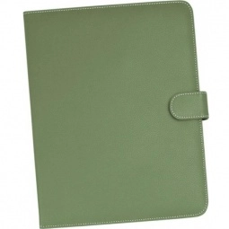Avocado Green Litchi Fabric Personalized Padfolio - 10.5"w x 12.75"h