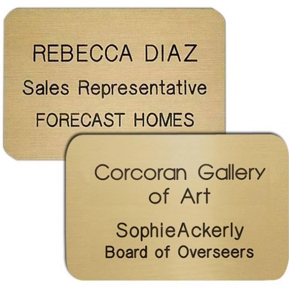 Collage View of Los Angeles Brass Name Badge