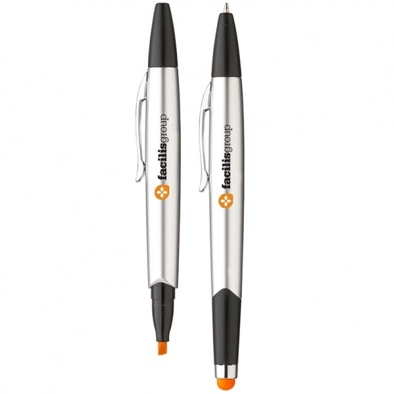 Orange 3-in-1 Multifunction Twist Action Ballpoint Custom Pens