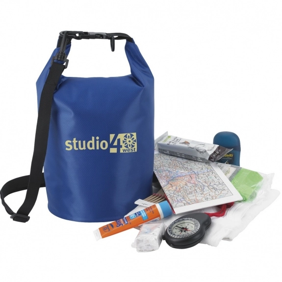 Royal Blue Waterproof Dry Sack Custom Tote Bags - 5L