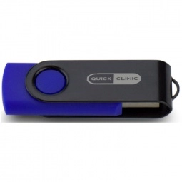 Blue/Black Laser Engraved Swing Custom USB Flash Drives
