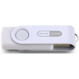 White Laser Engraved Swing Custom USB Flash Drives