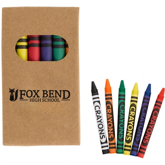 Kraft Box Custom Crayons - Six Pack