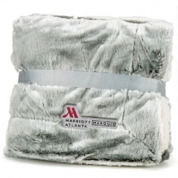 Gray Velvet Sherpa Lined Custom Blanket - 50" x 60"