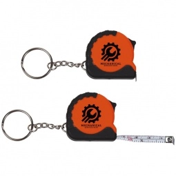Orange Custom Mini Grip Tape Measure Keychain - 3.25'