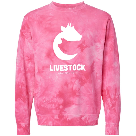 Tie dye pink Independent Trading Co.&#174 Midweight Tie-Dyed Branded Sweat