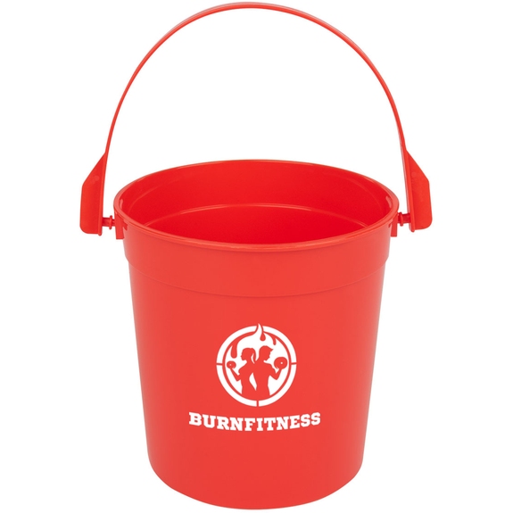 Red - Custom Promotional Party Pail with Handle - 32 oz.