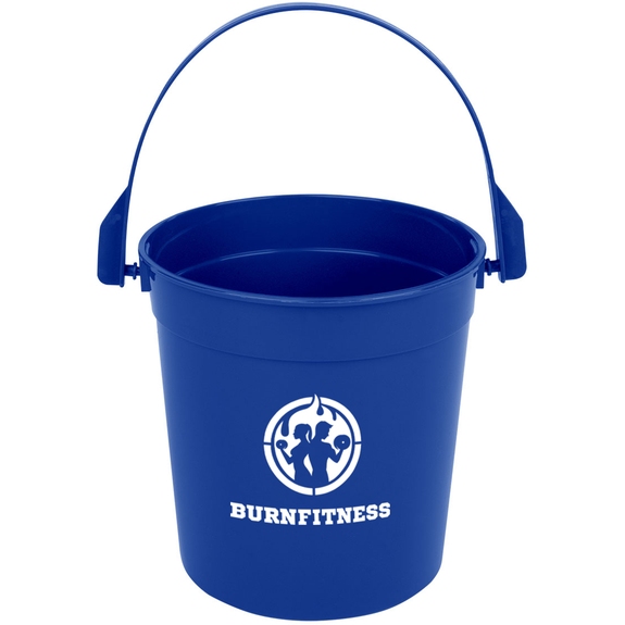 Blue - Custom Promotional Party Pail with Handle - 32 oz.