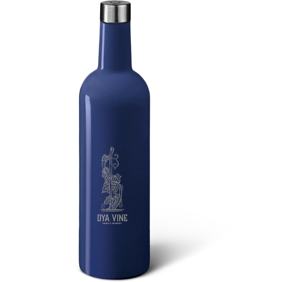 Navy - BruMate Winesulator Custom Insulated Wine Bottle - 25 oz.