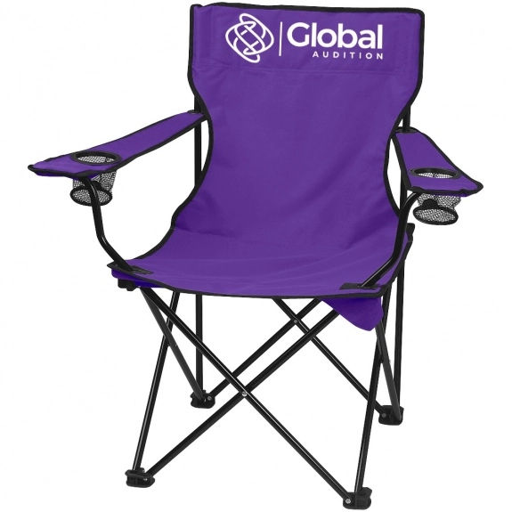 Purple Folding Custom Chair w/ Carrying Bag