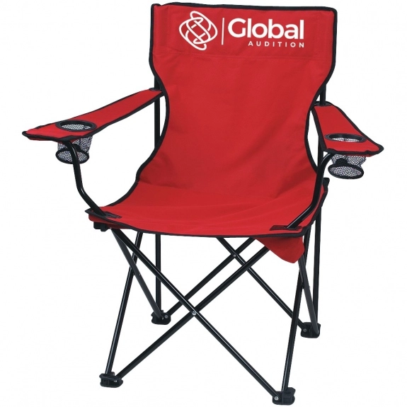 Red Folding Custom Chair w/ Carrying Bag