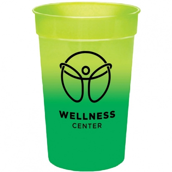 Yellow/Green Custom Stadium Cup - Color Changing - 17 oz.