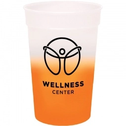 Frosted/Orange Custom Stadium Cup - Color Changing - 17 oz.