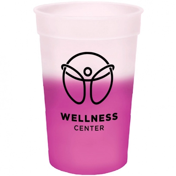 Frosted/Pink Custom Stadium Cup - Color Changing - 17 oz.