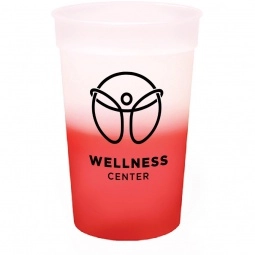 Frosted/Red Custom Stadium Cup - Color Changing - 17 oz.