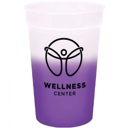 Frosted/Purple Custom Stadium Cup - Color Changing - 17 oz.