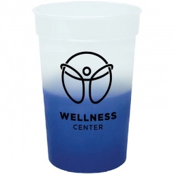 Frosted/Blue Custom Stadium Cup - Color Changing - 17 oz.