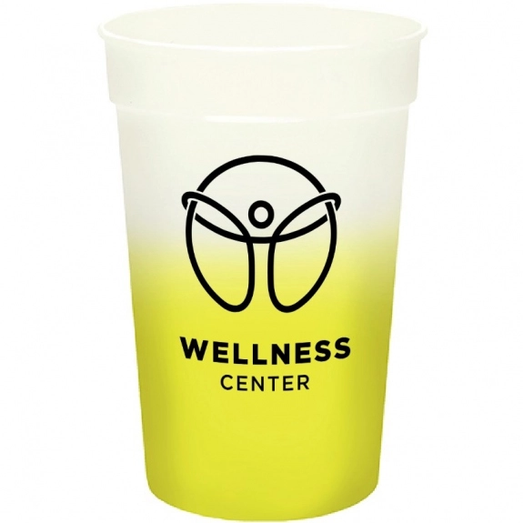 Frosted/Yellow Custom Stadium Cup - Color Changing - 17 oz.