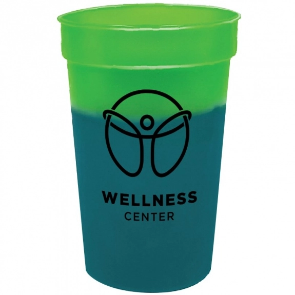 Green/Blue Custom Stadium Cup - Color Changing - 17 oz.