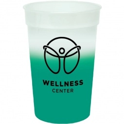 Frosted/Green Custom Stadium Cup - Color Changing - 17 oz.