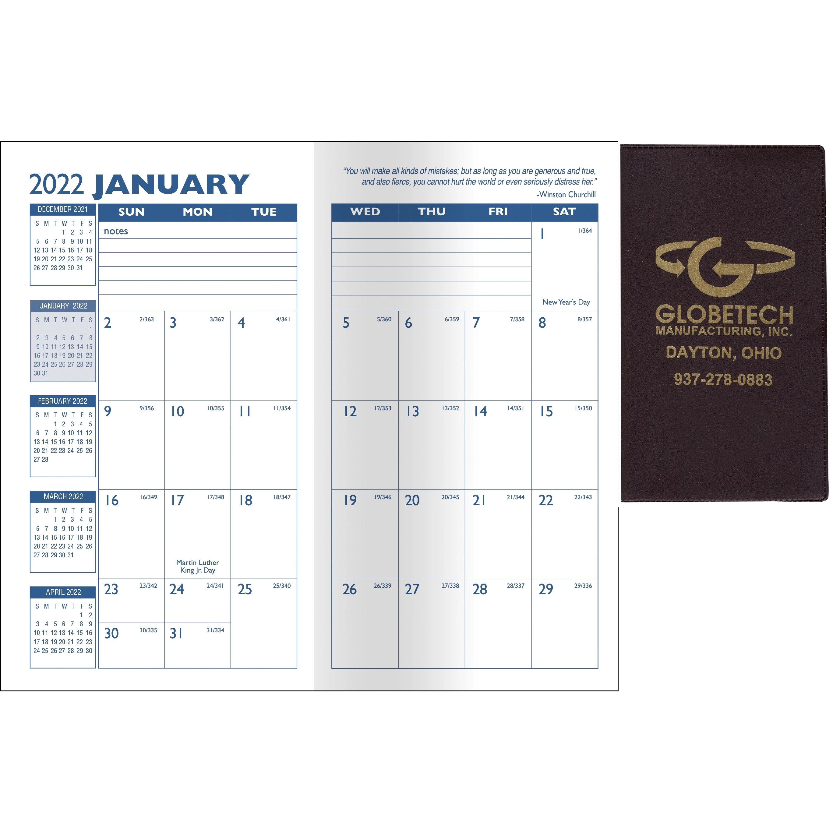 Monthly Custom Pocket Planner Vinyl One Color Insert