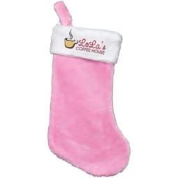 Pink with white trim Plush Custom Christmas Stocking