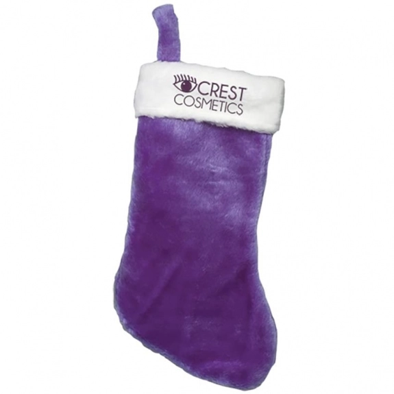 Purple with white trim Plush Custom Christmas Stocking