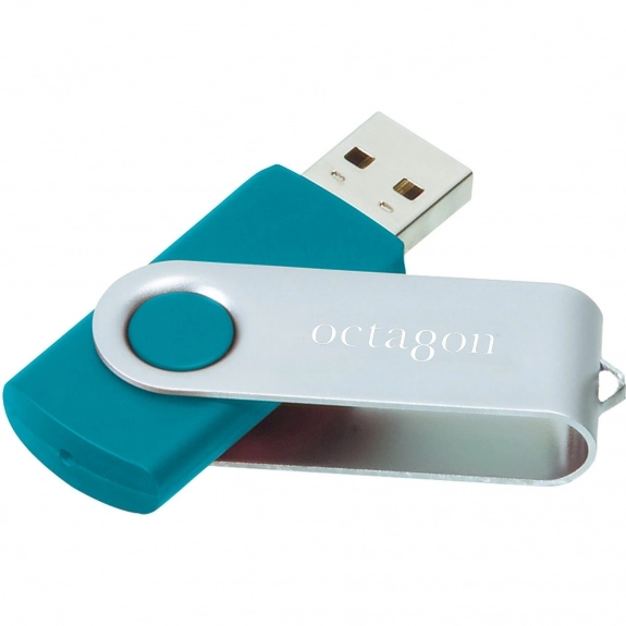 Dark Teal 4GB Colorful Flip Open Custom Flash Drive