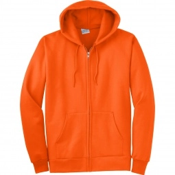 Safety Orange Port & Company Ultimate Full Zip Custom Hooded Sweatshirt 