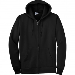 Black Port & Company Ultimate Full Zip Custom Hooded Sweatshirt 