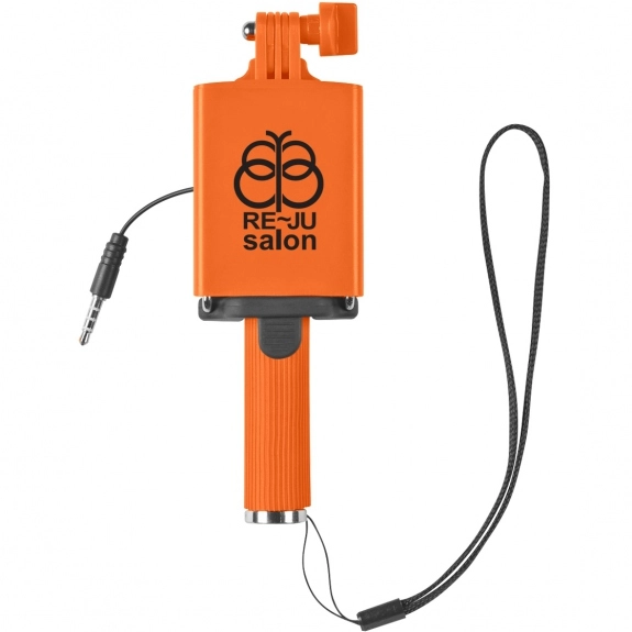 Orange Mini Adjustable Telescopic Custom Selfie Stick
