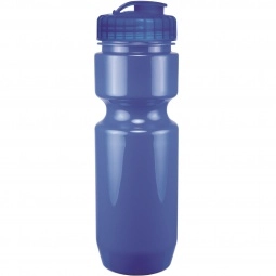 Royal Blue - Solid Custom Sports Bottle w/ Flip Top Lid - 22 oz.
