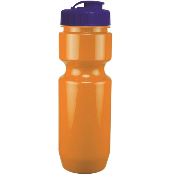 Orange - Solid Custom Sports Bottle w/ Flip Top Lid - 22 oz.