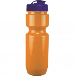 Orange - Solid Custom Sports Bottle w/ Flip Top Lid - 22 oz.