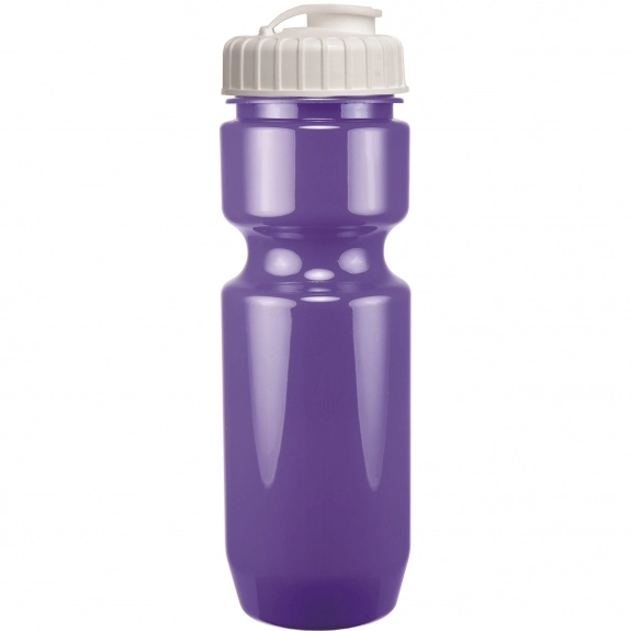 Purple - Solid Custom Sports Bottle w/ Flip Top Lid - 22 oz.