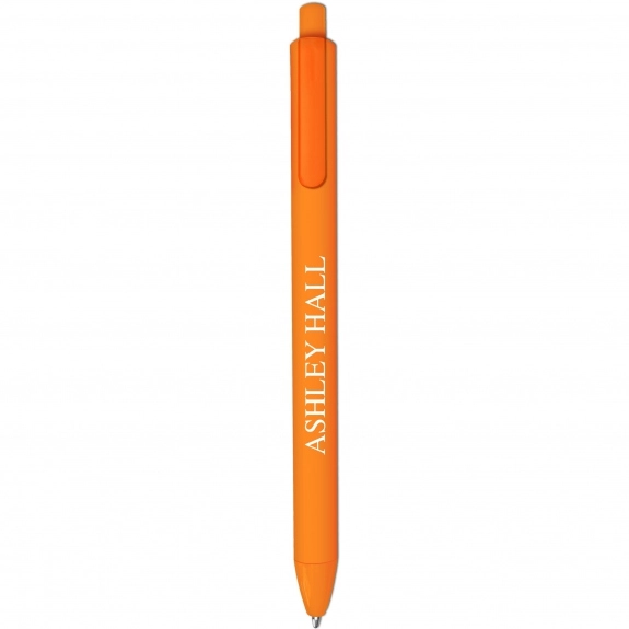 Orange - Soft Touch Rubberized Custom Ball Point Pen