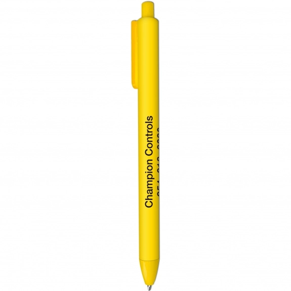 Yellow - Soft Touch Rubberized Custom Ball Point Pen