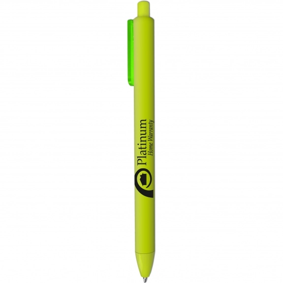 Light Green - Soft Touch Rubberized Custom Ball Point Pen