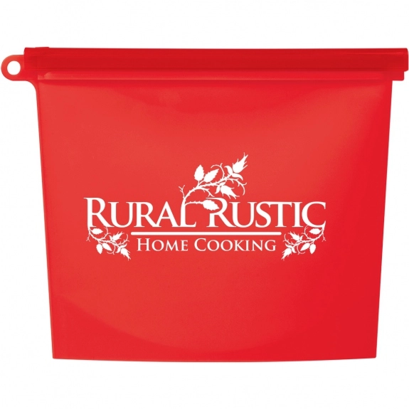 Red - Reusable Silicone Slide-Lock Custom Food Bag