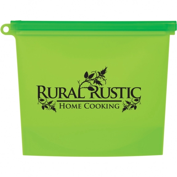 Green - Reusable Silicone Slide-Lock Custom Food Bag