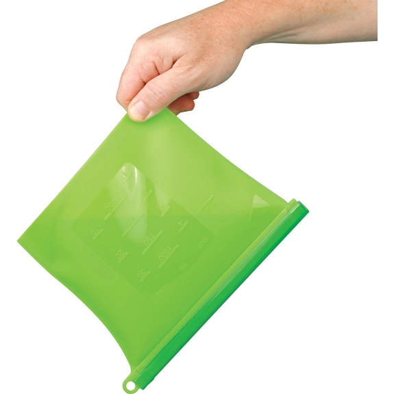 In Use - Reusable Silicone Slide-Lock Custom Food Bag