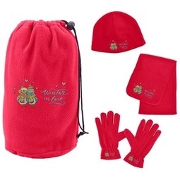 Red Fleece Winter Custom Gift Set