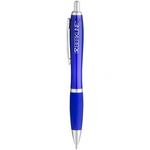 Blue Curvaceous Translucent Gel Ink Promotional Pen |