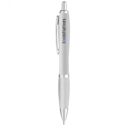 Silver Curvaceous Translucent Gel Ink Promotional Pen