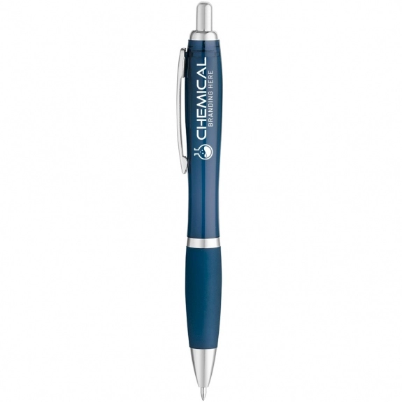 Indigo Blue Curvaceous Translucent Gel Ink Promotional Pen