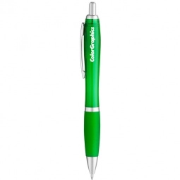 Green Curvaceous Translucent Gel Ink Promotional Pen