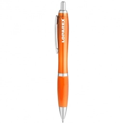 Orange Curvaceous Translucent Gel Ink Promotional Pen