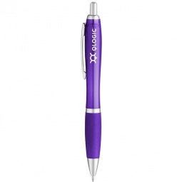 Purple Curvaceous Translucent Gel Ink Promotional Pen